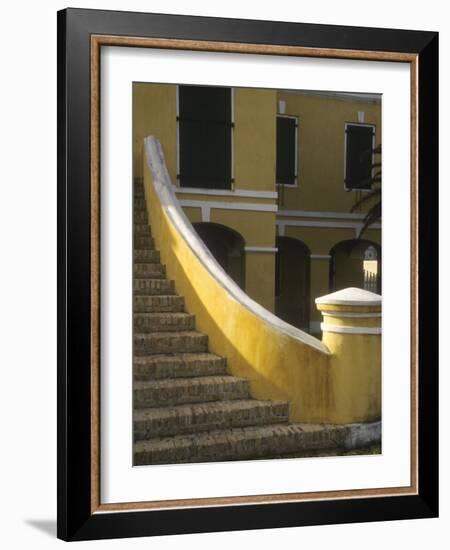 Customs House Exterior Stairway, Christiansted, St. Croix, US Virgin Islands-Alison Jones-Framed Photographic Print