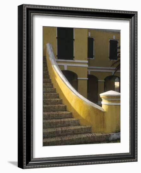 Customs House Exterior Stairway, Christiansted, St. Croix, US Virgin Islands-Alison Jones-Framed Photographic Print