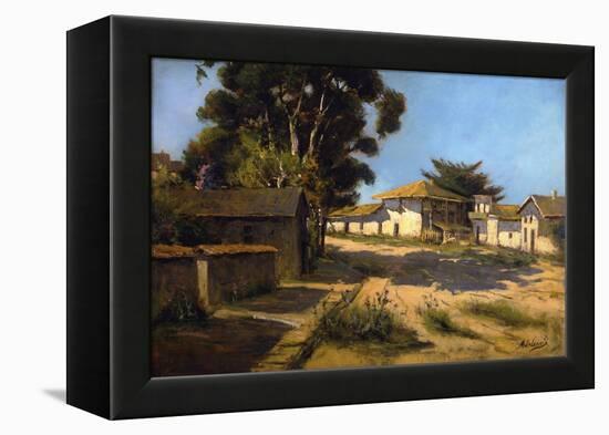 Customs House Monterey-Manuel Valencia-Framed Stretched Canvas