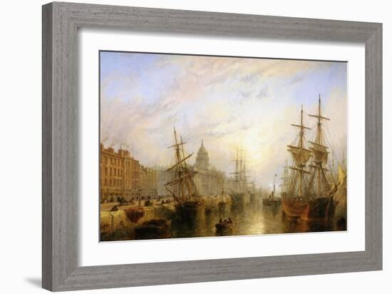 Customs House Quay, Dublin-Claude T. Stanfield Moore-Framed Giclee Print