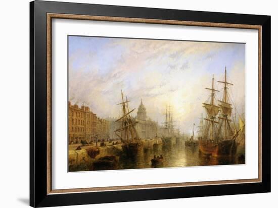 Customs House Quay, Dublin-Claude T. Stanfield Moore-Framed Giclee Print