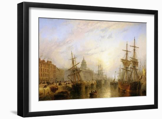 Customs House Quay, Dublin-Claude T. Stanfield Moore-Framed Giclee Print