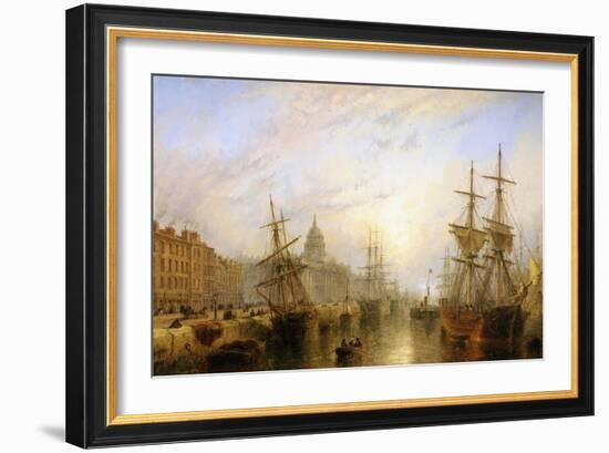 Customs House Quay, Dublin-Claude T. Stanfield Moore-Framed Giclee Print