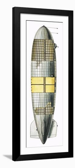 Cut-Away Drawing Showing Internal Structure of Airship-null-Framed Giclee Print