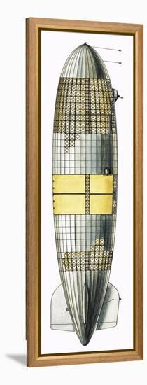 Cut-Away Drawing Showing Internal Structure of Airship-null-Framed Premier Image Canvas