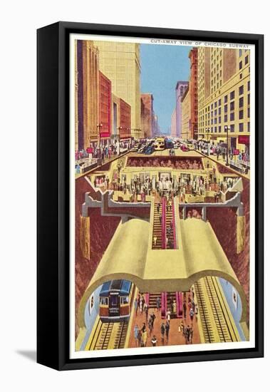 Cut-away View of Chicago Subway-null-Framed Stretched Canvas