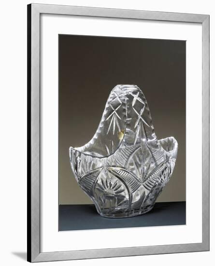 Cut Crystal Basket, Ca 1935-1940, Bohemia-null-Framed Giclee Print