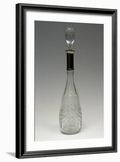 Cut Crystal Bottle with Drop-Shaped Top, Ca 1915, Italy-null-Framed Giclee Print