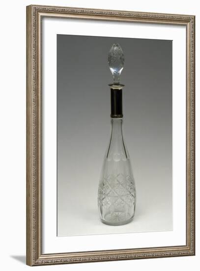 Cut Crystal Bottle with Drop-Shaped Top, Ca 1915, Italy-null-Framed Giclee Print