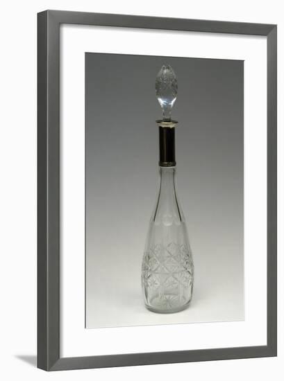 Cut Crystal Bottle with Drop-Shaped Top, Ca 1915, Italy-null-Framed Giclee Print