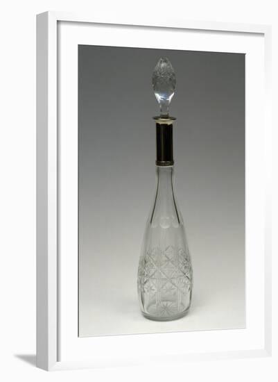 Cut Crystal Bottle with Drop-Shaped Top, Ca 1915, Italy-null-Framed Giclee Print