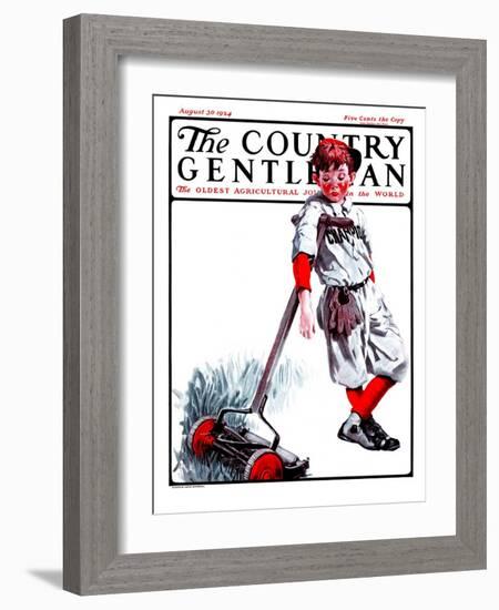 "Cut Grass or Play Baseball?," Country Gentleman Cover, August 30, 1924-Angus MacDonall-Framed Giclee Print