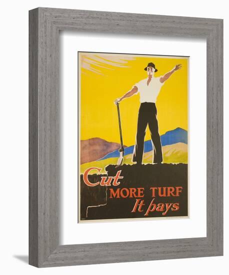 Cut More Turf it Pays-null-Framed Giclee Print