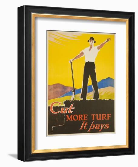 Cut More Turf it Pays-null-Framed Giclee Print