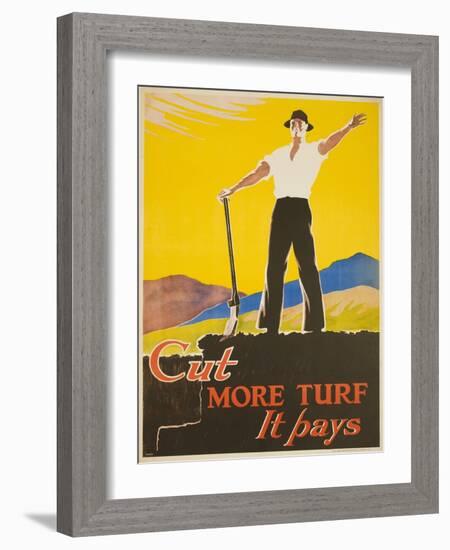 Cut More Turf it Pays-null-Framed Giclee Print