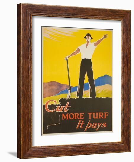 Cut More Turf it Pays-null-Framed Giclee Print