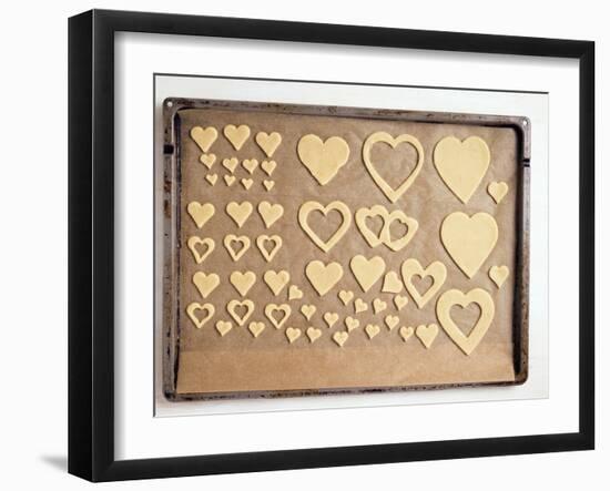 Cut-Out Biscuits on a Baking Tray-null-Framed Photographic Print