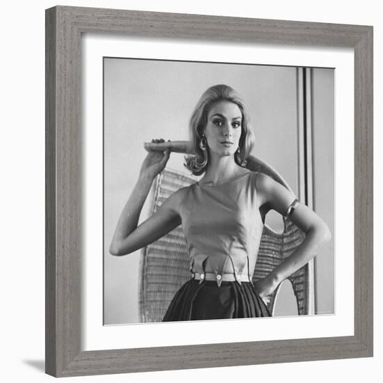 Cut Out Mid Riff Summer Dress-Yale Joel-Framed Photographic Print