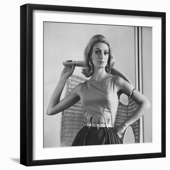 Cut Out Mid Riff Summer Dress-Yale Joel-Framed Photographic Print