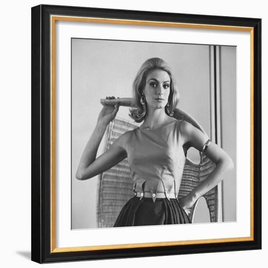 Cut Out Mid Riff Summer Dress-Yale Joel-Framed Photographic Print