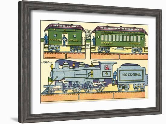 Cut-out Model of Train-null-Framed Art Print