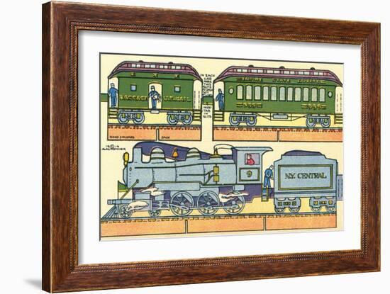 Cut-out Model of Train-null-Framed Art Print