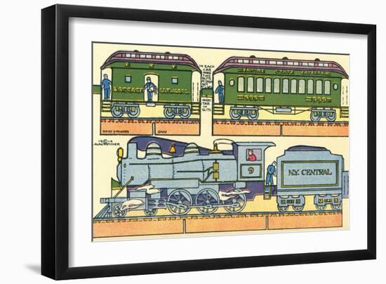 Cut-out Model of Train-null-Framed Art Print