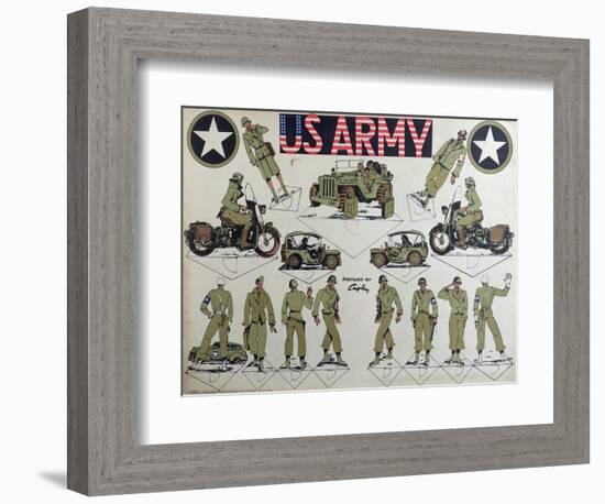 Cut-Outs of Us Army Figures and Vehicles, C.1944-45-null-Framed Giclee Print