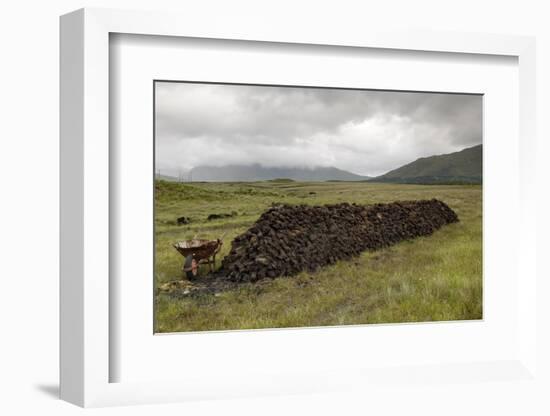 Cut Peat Stacked up for Winter, Connemara, County Galway, Connacht, Republic of Ireland-Gary Cook-Framed Photographic Print