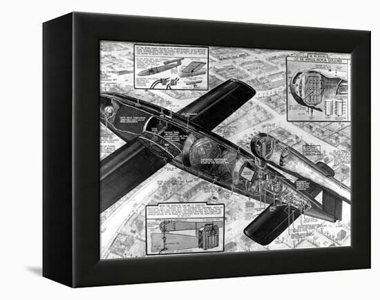 Cutaway Diagram of the V-1 'Flying Bomb'; Second World War-null-Framed Premier Image Canvas