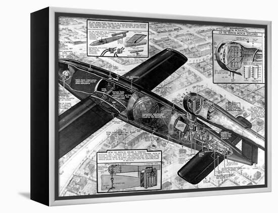 Cutaway Diagram of the V-1 'Flying Bomb'; Second World War-null-Framed Premier Image Canvas