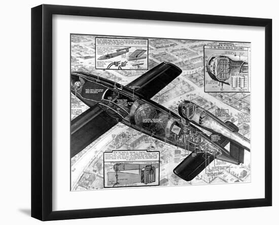 Cutaway Diagram of the V-1 'Flying Bomb'; Second World War-null-Framed Photographic Print