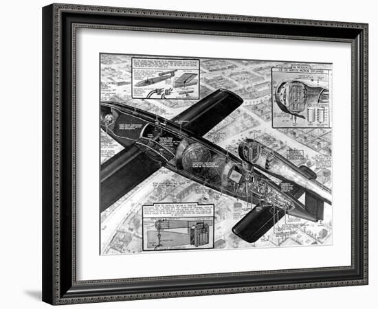 Cutaway Diagram of the V-1 'Flying Bomb'; Second World War-null-Framed Photographic Print