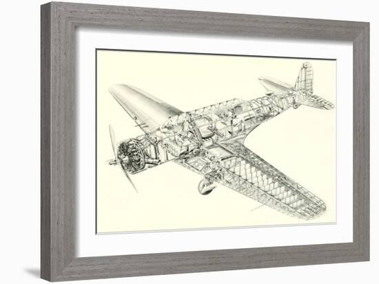 Cutaway Illustration of Aircraft-null-Framed Art Print