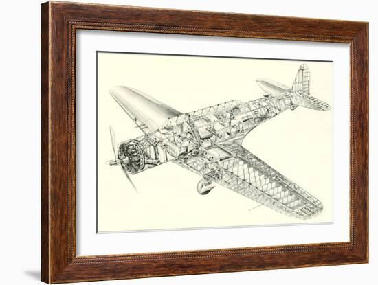 Cutaway Illustration of Aircraft-null-Framed Art Print