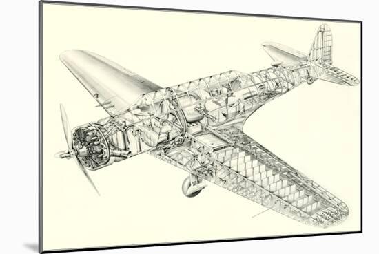 Cutaway Illustration of Aircraft-null-Mounted Art Print