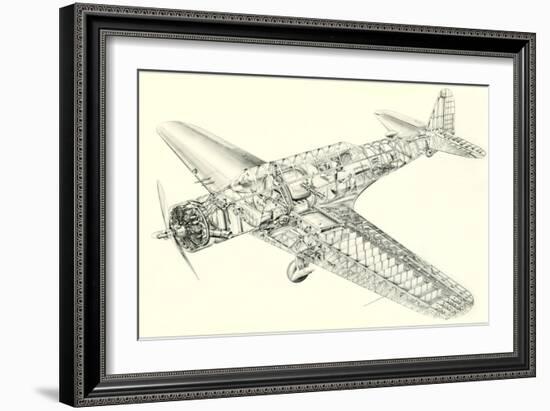 Cutaway Illustration of Aircraft-null-Framed Art Print