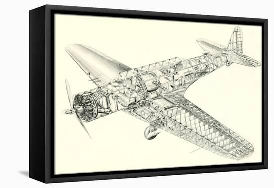 Cutaway Illustration of Aircraft-null-Framed Stretched Canvas
