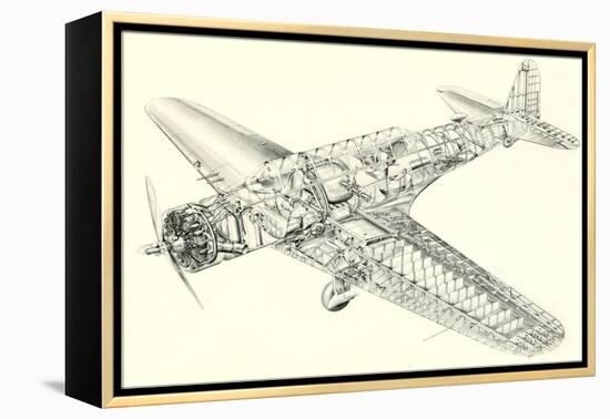 Cutaway Illustration of Aircraft-null-Framed Stretched Canvas