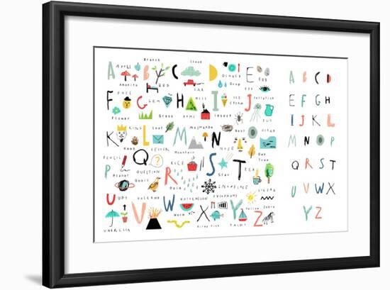 Cute Alphabet - Letters and Words-Lera Efremova-Framed Art Print