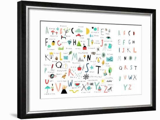 Cute Alphabet - Letters and Words-Lera Efremova-Framed Art Print