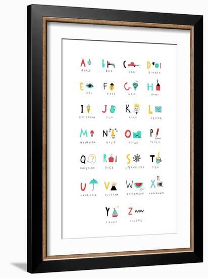 Cute Alphabet - Letters and Words-Lera Efremova-Framed Art Print