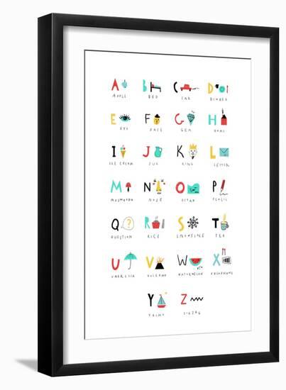 Cute Alphabet - Letters and Words-Lera Efremova-Framed Art Print