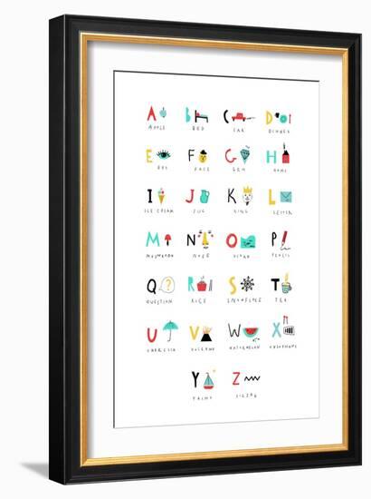 Cute Alphabet - Letters and Words-Lera Efremova-Framed Art Print