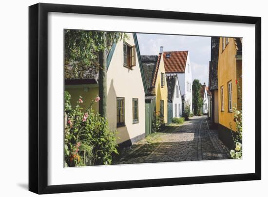 Cute And Colorful Houses, Cobblestone St. In European Village Of Dragør, Outside Copenhagen-Erik Kruthoff-Framed Photographic Print