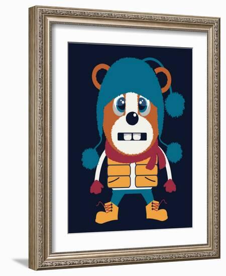 Cute Animal Graphic-braingraph-Framed Art Print