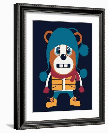 Cute Animal Graphic-braingraph-Framed Art Print