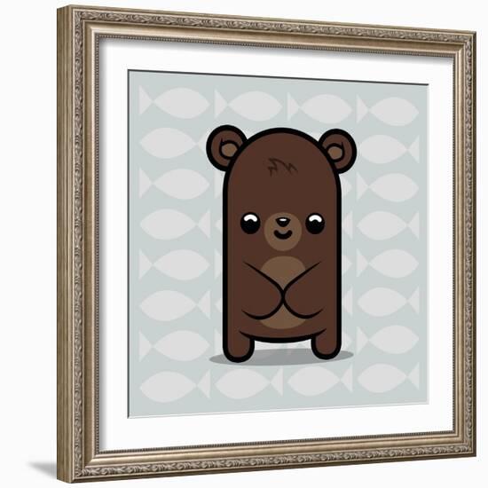 Cute Bear-Jace Grey-Framed Art Print