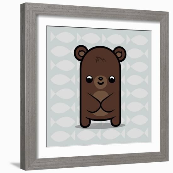 Cute Bear-Jace Grey-Framed Art Print