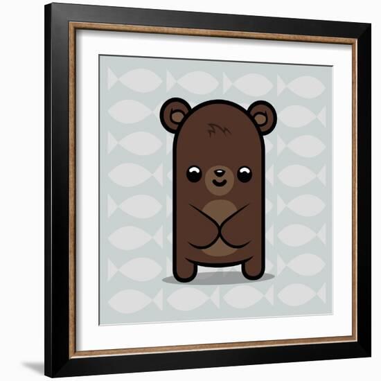 Cute Bear-Jace Grey-Framed Art Print